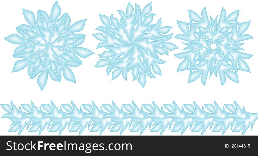 Decorative Vector Snowflakes Set