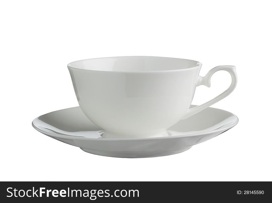 White cup isolated with a white background