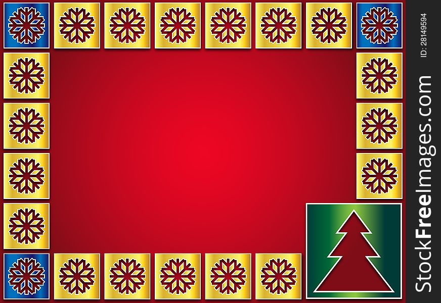 Christmas background golden icons