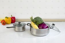 Aluminum Pots A Useful Kitchenware Royalty Free Stock Image