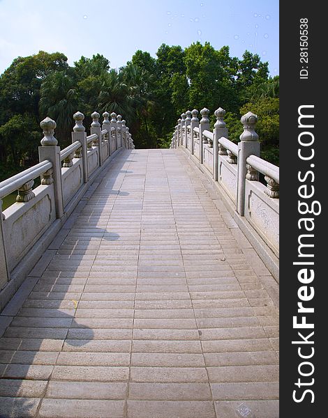 Close up of bridge, China, Liuzhou, Liuhou park. Close up of bridge, China, Liuzhou, Liuhou park