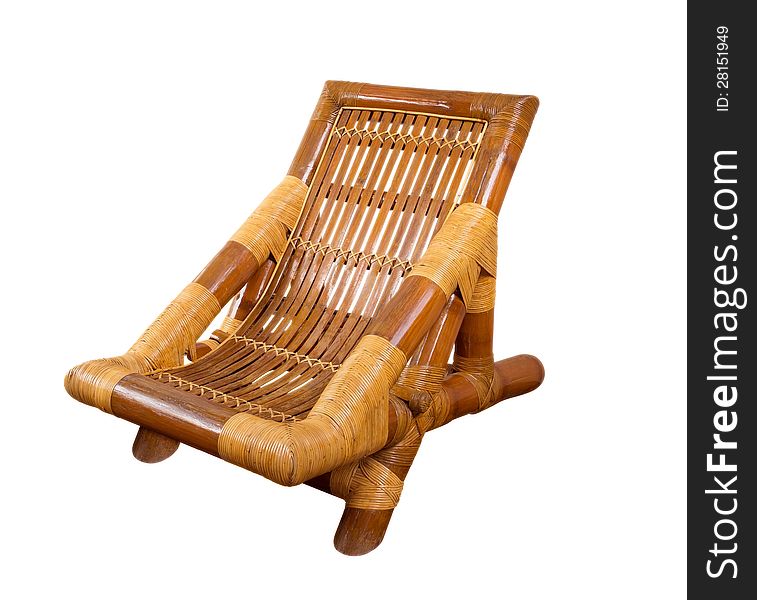 Rattan wicker armchair isolated on white. Clipping path included.