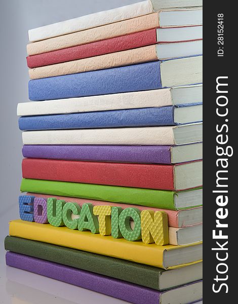 A stack of  books,education concept