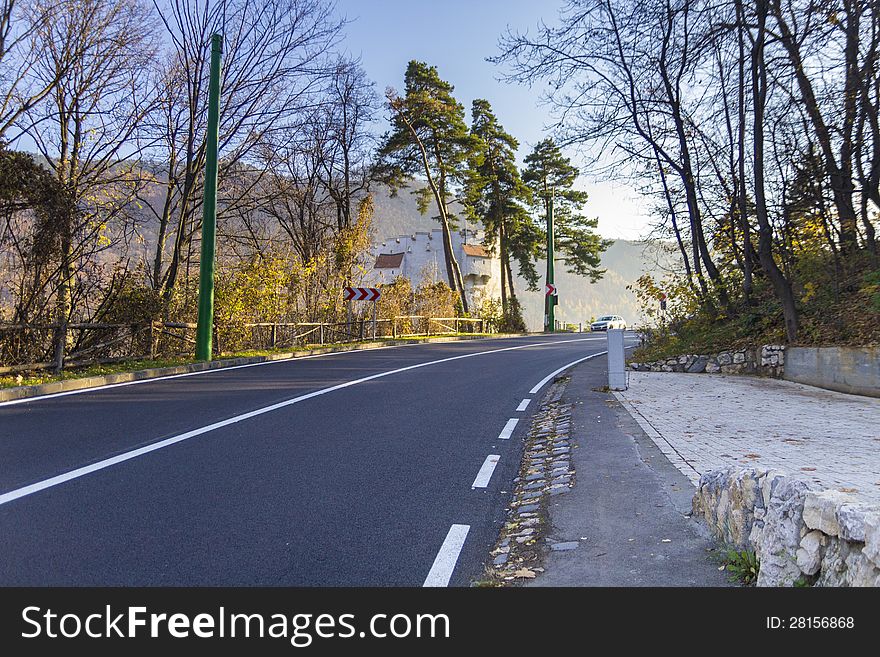 Road Through The Autumn Forest