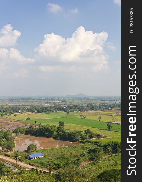 High angle view of rural Thailand.