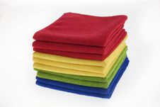 Four Colors Of Towels/ Rags Royalty Free Stock Photo