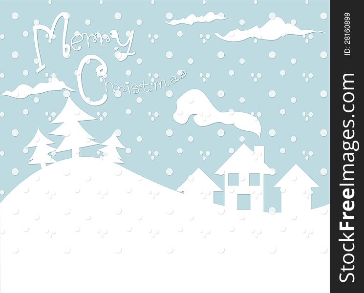 Christmas Card winter snow pouring in soft tone graphic