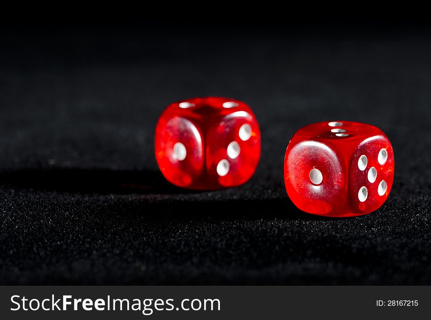 Rolling winning dice at casino. Rolling winning dice at casino