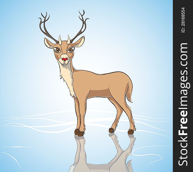 Christmas card with stylized deer