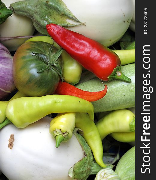 Close up shot of fresh vegetables