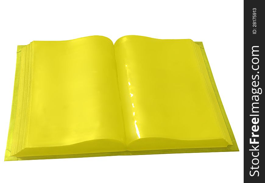 Gold book is isolated on white.