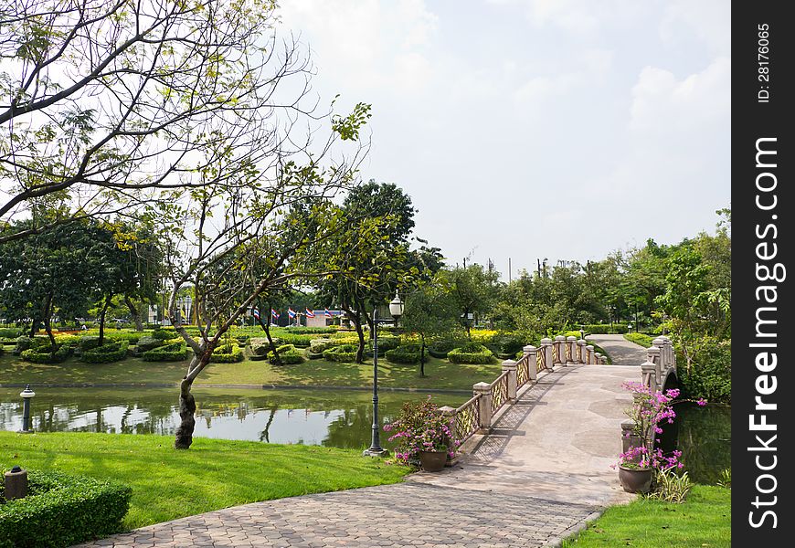 Walk way in public park