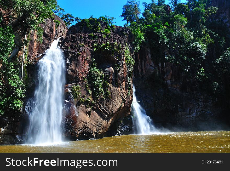 Big waterfall in the forest, thailand. Big waterfall in the forest, thailand