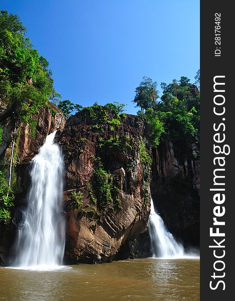 Big waterfall in the forest, thailand. Big waterfall in the forest, thailand