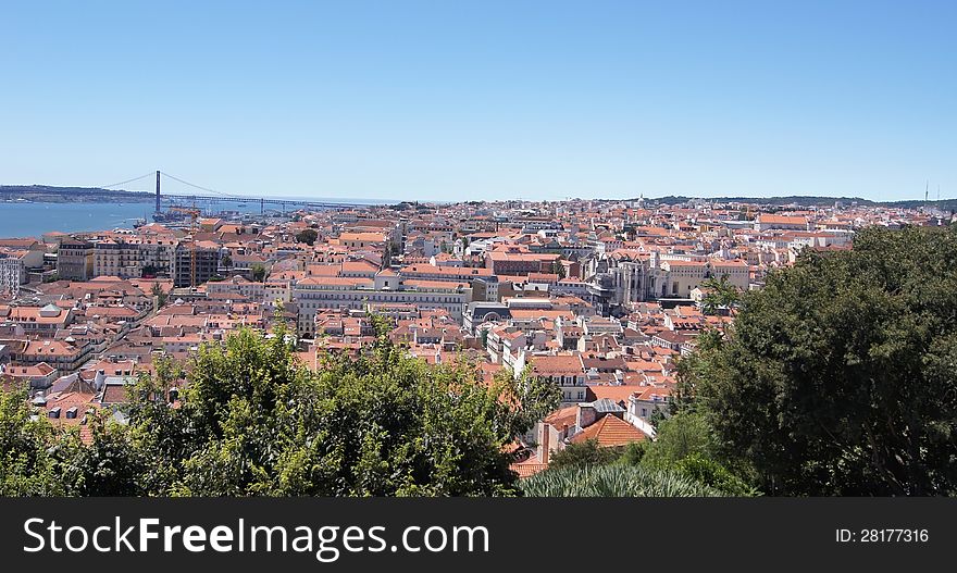 View of Lisbon and river Tagus