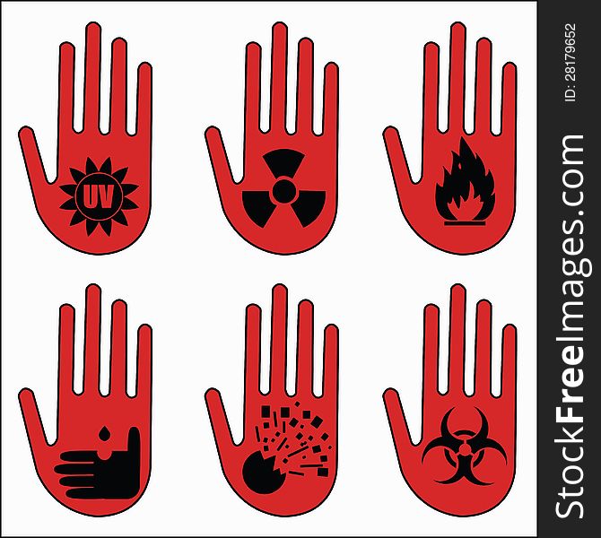 Attention and danger icons for laboratory. Attention and danger icons for laboratory