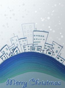 City Painted With The Words Merry Christmas Stock Image City Painted With The Words Merry Christmas Stock Image