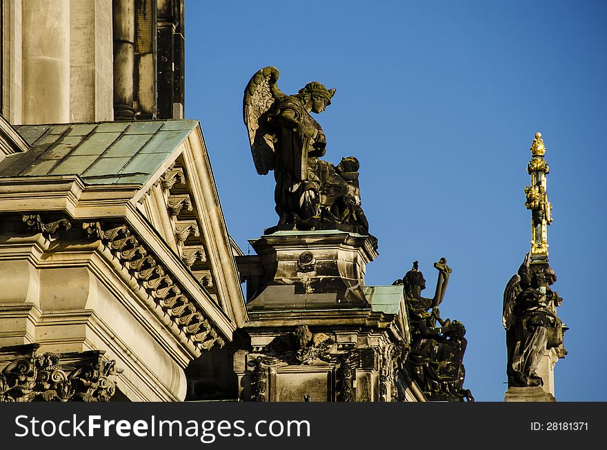 Statues on the southern facade of berliner dome, germany. Statues on the southern facade of berliner dome, germany