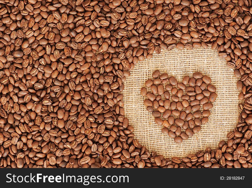 Heart Coffee Frame Made Of Coffee Beans