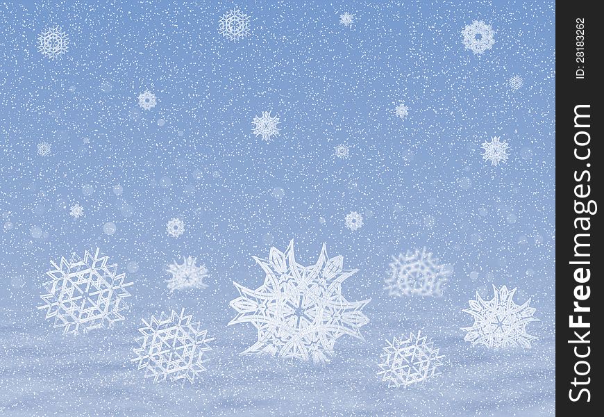 Snow With Snowflakes
