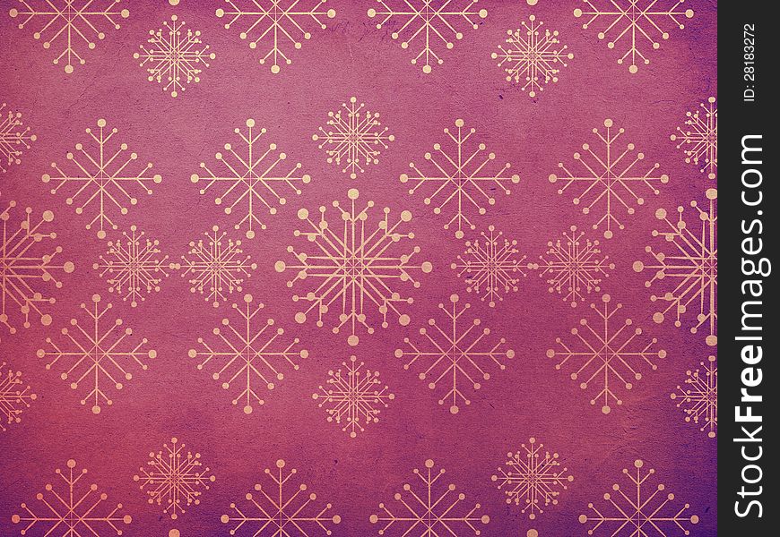 Vintage Snowflakes Purple Background
