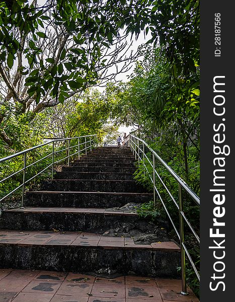 Stairway to Pagoda in Phra Nakorn Khiri, Petchaburi