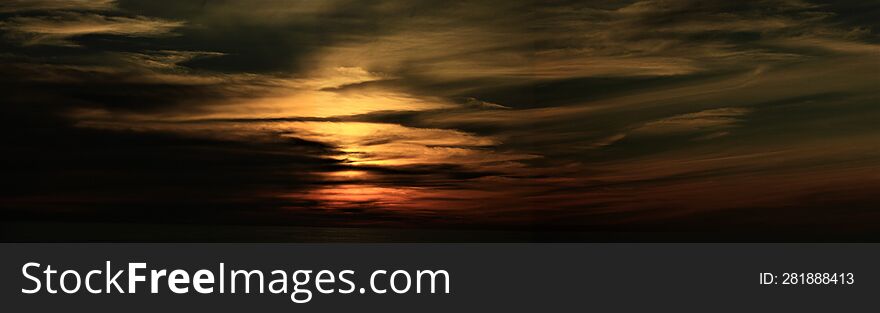 painted sky over Panama City Beach Gulf of Mexico sunset