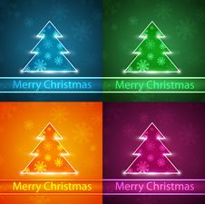 Neon Christmas Tree Stock Images Neon Christmas Tree Stock Images