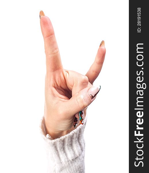 Hand Victory Sign