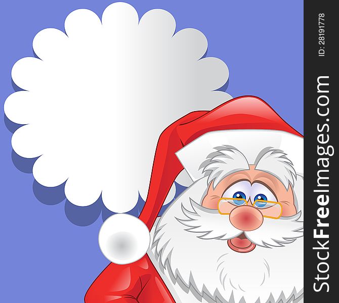 Santa Claus on a blue background