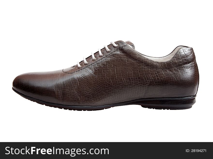 Men's leather shoes isolated from the background. Men's leather shoes isolated from the background