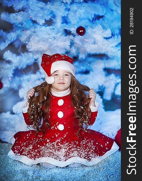 Beautiful little girl dressed as Santa Claus. Beautiful little girl dressed as Santa Claus