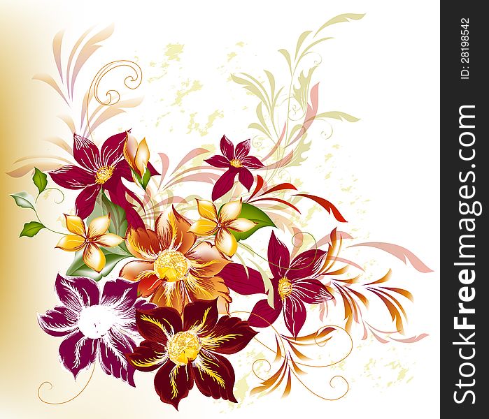 Floral vector background. Abstract background with flowers