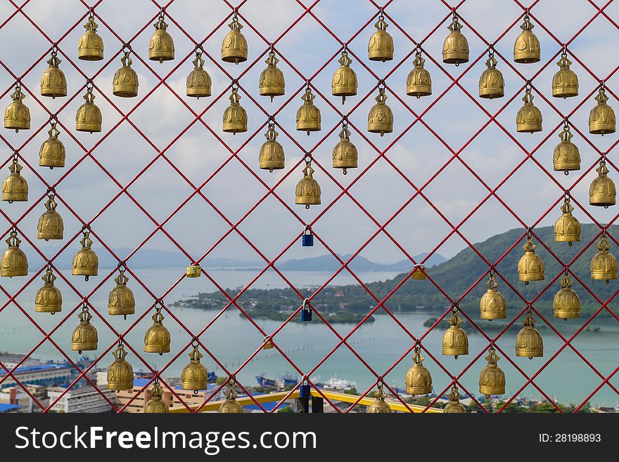 Bell of love with view of songkhla sea