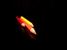 Red, Yellow, Orange Pencils Royalty Free Stock Photography