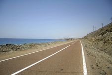 Desert Road In The Red Sea Region Royalty Free Stock Photography Desert Road In The Red Sea Region Royalty Free Stock Photography