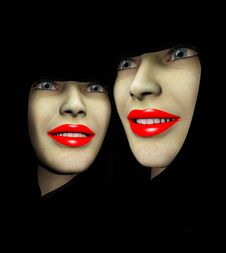 Two Red Lips Ladys 41 Royalty Free Stock Image