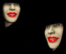Two Red Lips Ladys 46 Royalty Free Stock Photo