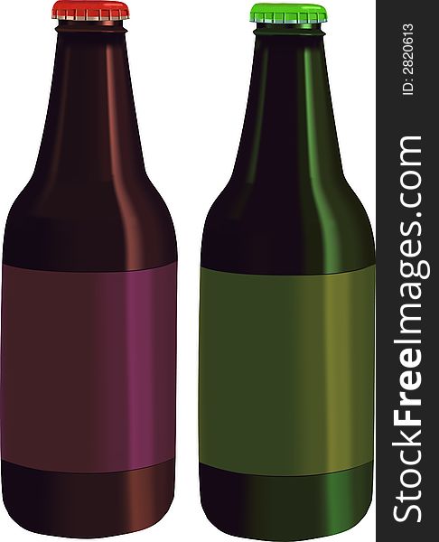 Bottles - Computer generated  illustration. Bottles - Computer generated  illustration