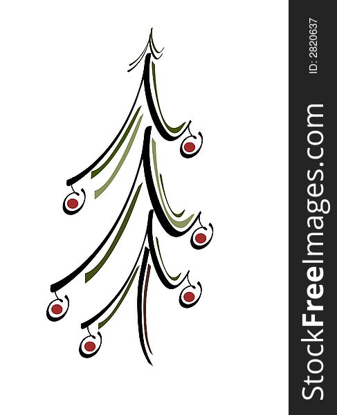 Simple modern illustration of a christmas tree. Simple modern illustration of a christmas tree