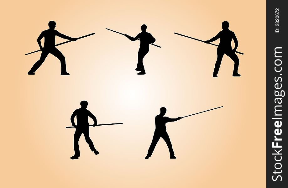 Illustration of martial arts - set 3