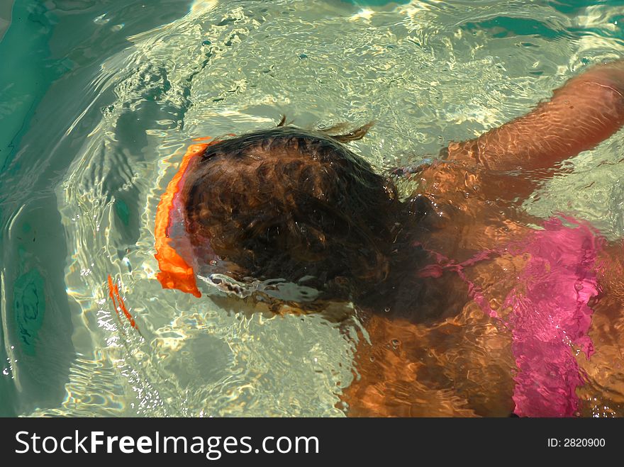 Young girl as diver at the pool. Young girl as diver at the pool