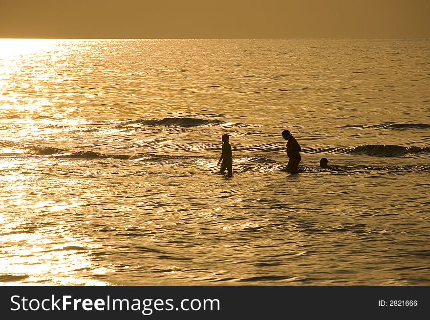 Sunset sea summer  landscape from Baltic Sea Poland