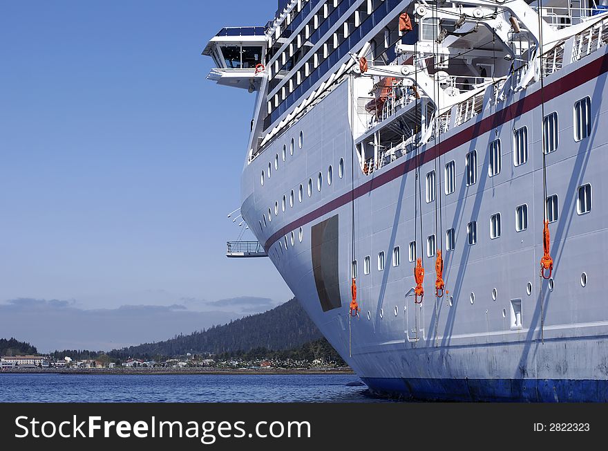 The huge liner cruising in Sitka, Alaska. The huge liner cruising in Sitka, Alaska.