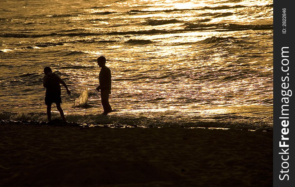 Sunset sea summer landscape from Baltic Sea Poland