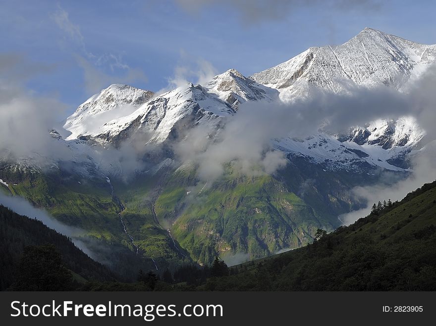 Grossglockner Group - View from Edelweisspitze. Grossglockner Group - View from Edelweisspitze