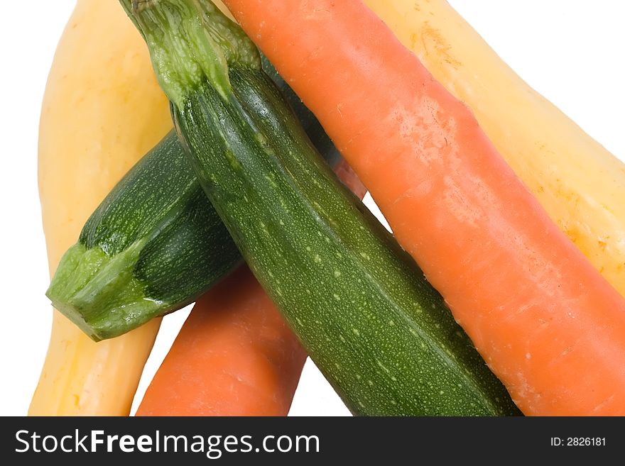 Carrots with zucchini and yellow summer squash. Carrots with zucchini and yellow summer squash