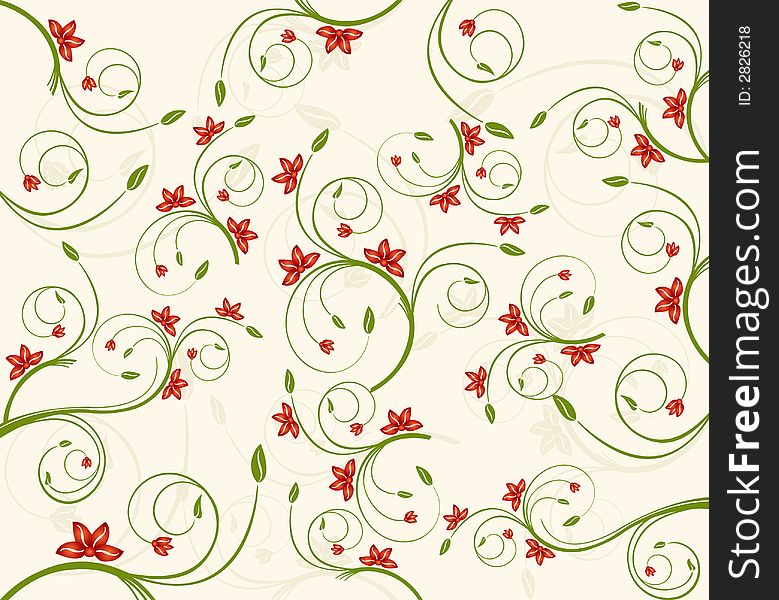 Background with floral elements - vector. Background with floral elements - vector
