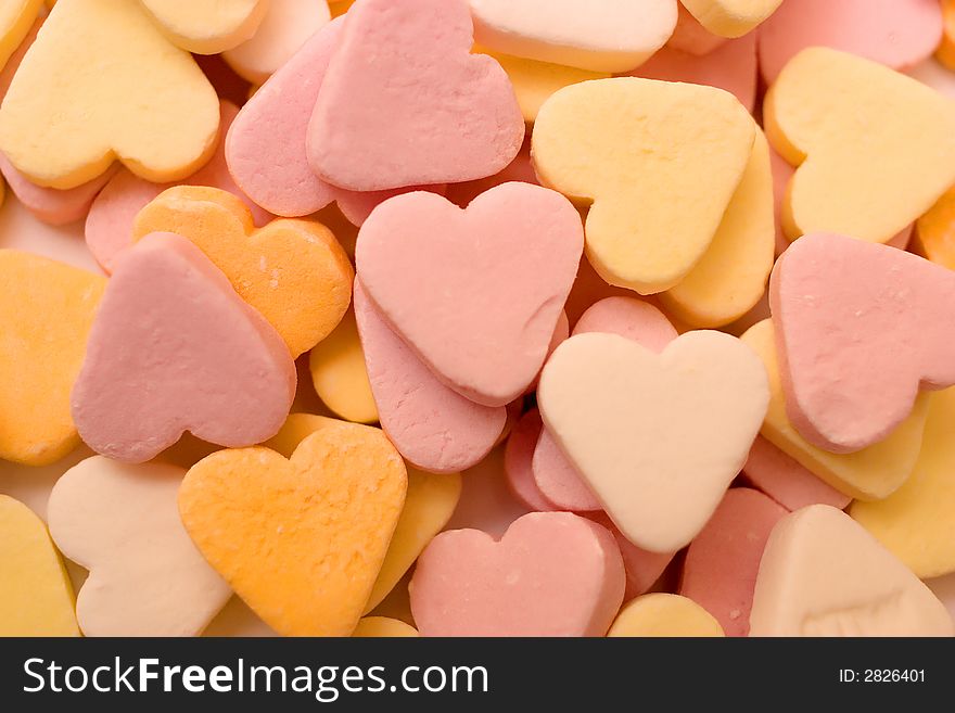 Multicolored Heartshaped candy, great for backgrounds. Multicolored Heartshaped candy, great for backgrounds