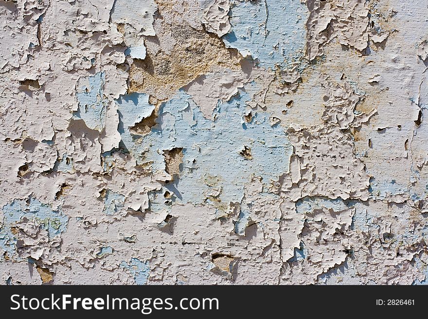 Background texture using fragment of old blue wall